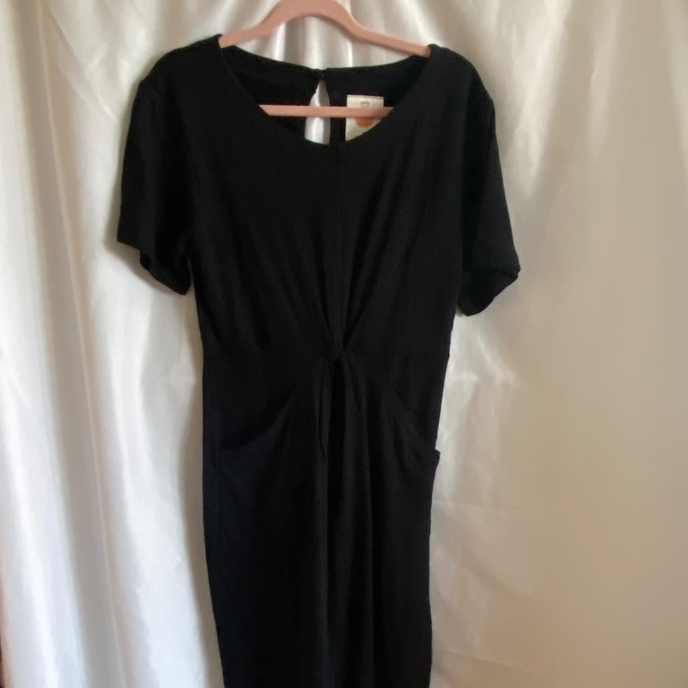 Anthropologie Daily Practice Midi Twist-Front Dress - Black - Picture 1 of 5